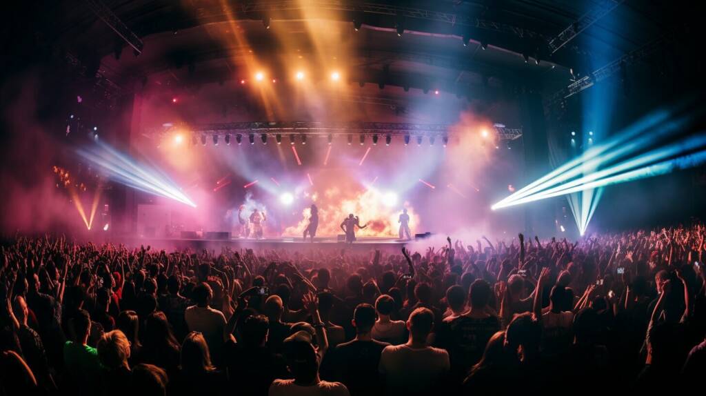 Branded merchandise in a concert setting